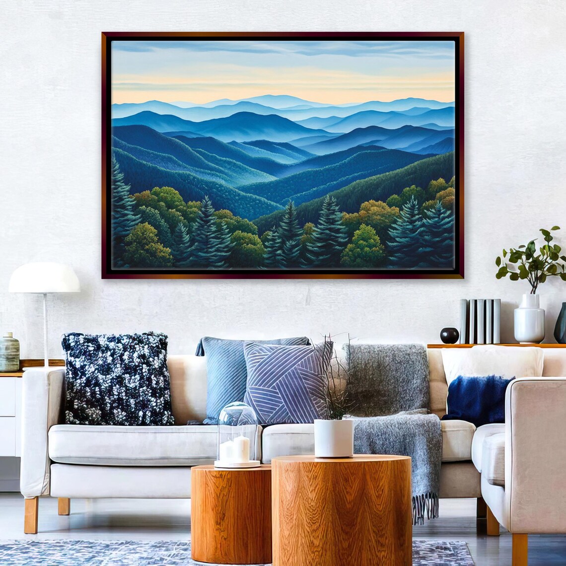 Blue Ridge Mountains National Park Print Scenic View Framed Unframed Gallery Wrapped Gicle Ready To Hang Extra Large Wall Art
