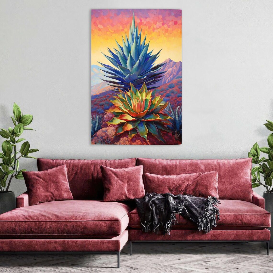 Blue Agave Plant, Modern Southwest Desert Art Print - Image 3