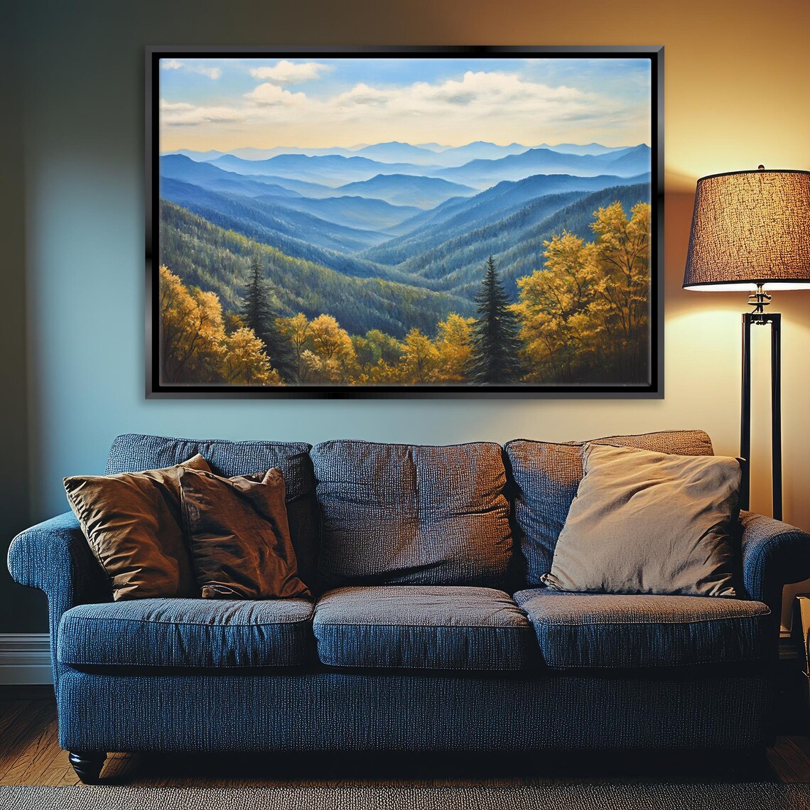 Smoky Mountains Fall Scene Print Mountain Landscape Framed Or Unframed Gallery Wrapped Gicle Ready To Hang Extra Large Wall Art - Image 4