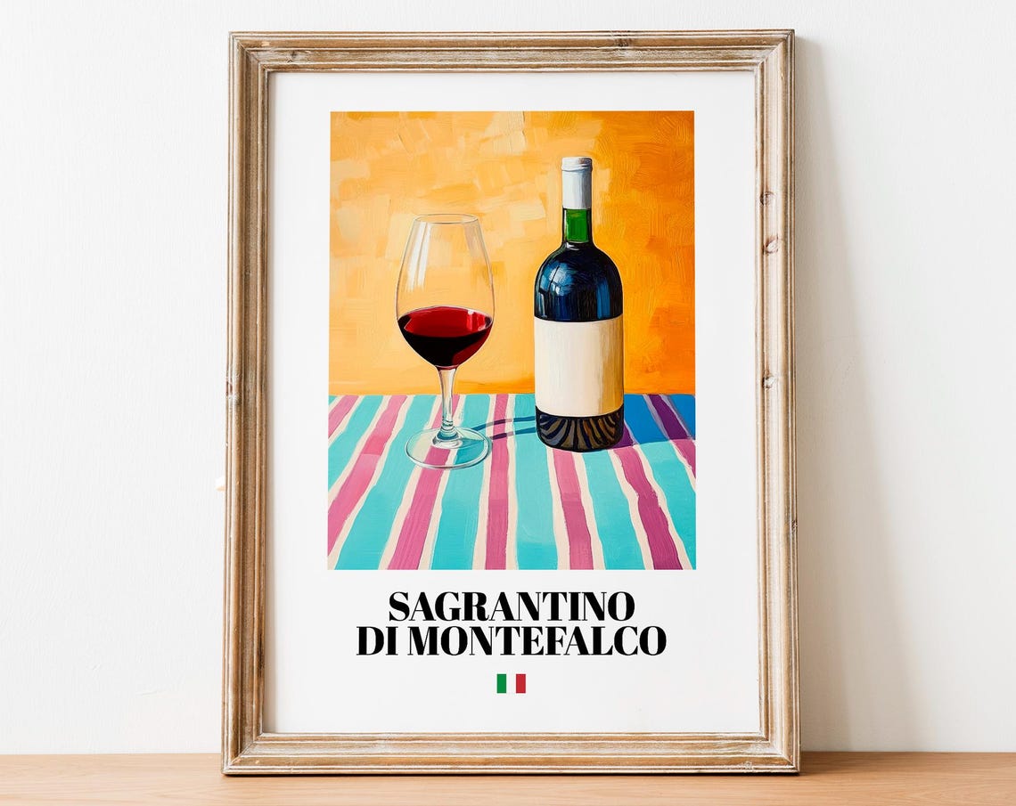 Sagrantino di Montefalco Italian Red Wine Still Life Kitchen Poster