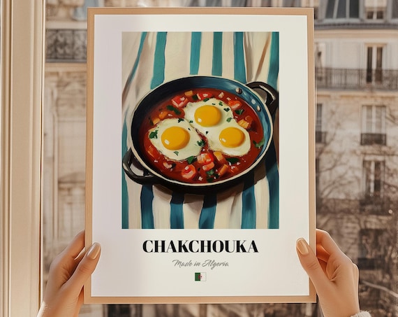 Chakchouka Algerian Eggs In Tomato Sauce Skillet Kitchen Art Poster