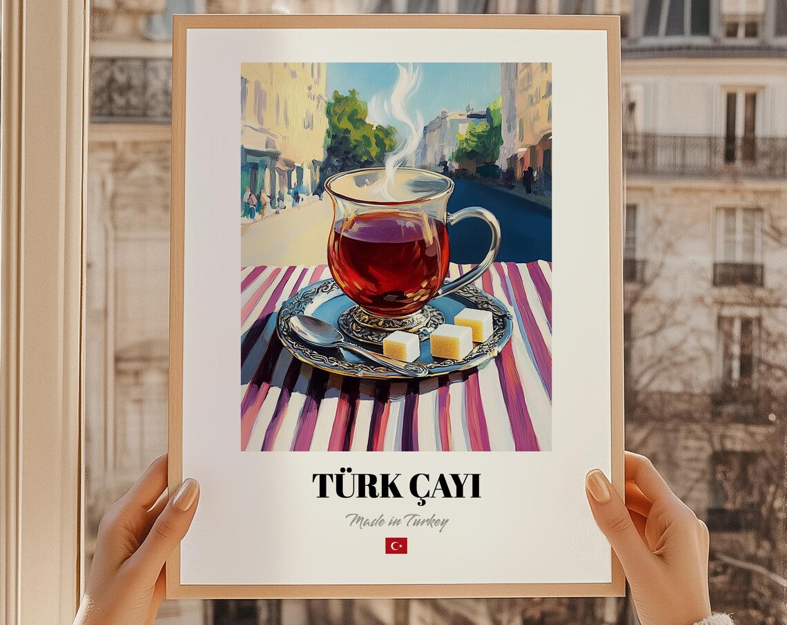 Trk Ay Turkish Tea Poster Bar Dcor Wall Art Friend Gift Dining Room