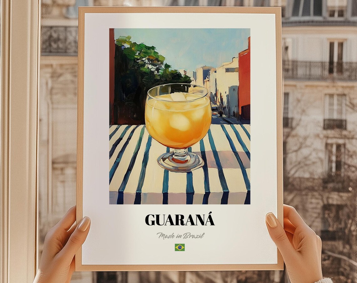 Guarana Brazil Citrus Soda Glass Ice Painting Kitchen Art Poster