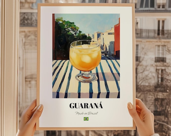 Guarana Brazil Citrus Soda Glass Ice Painting Kitchen Art Poster