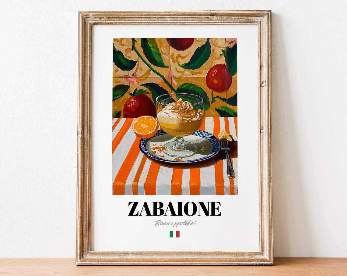 Sweet Silky Zabaione Creamy Custard Citrus Italian Dessert Poster