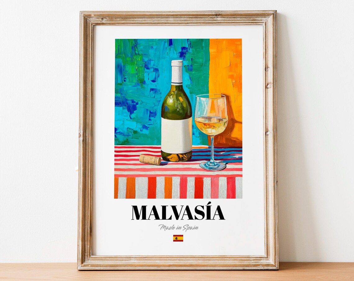 Malvasa Wine Wall Art Print Poster Aromatic Mediterranean Artwork
