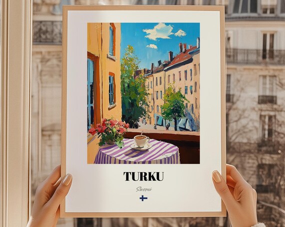 Turku Suomi Finland Wall Art Oil Painting Reproduction Print Poster Friend Gift Bathroom Decor