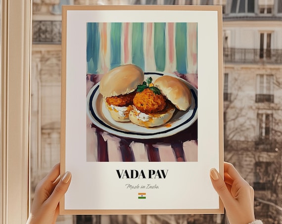 Vada Pav Mumbai Street Food Made in India Painted Snack Poster