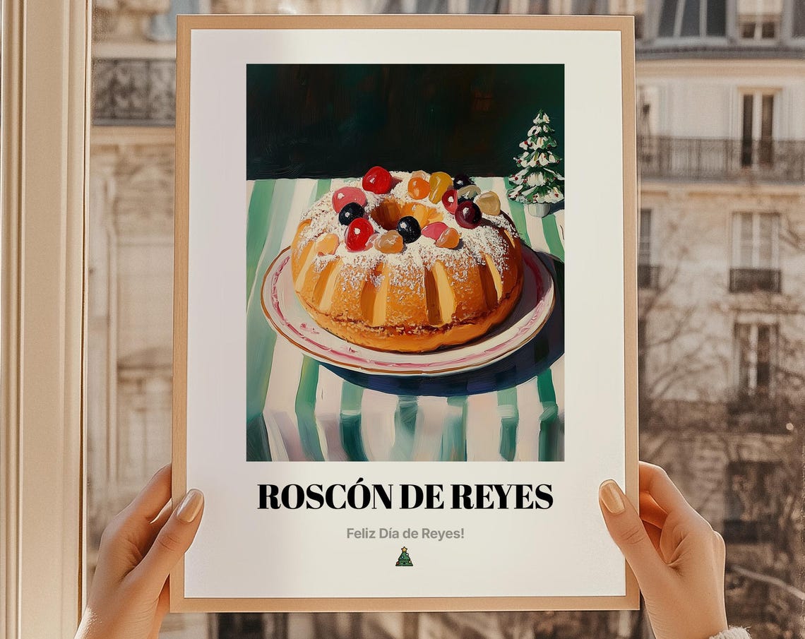 Roscon De Reyes Spanish Kings Cake Epiphany Holiday Art Poster