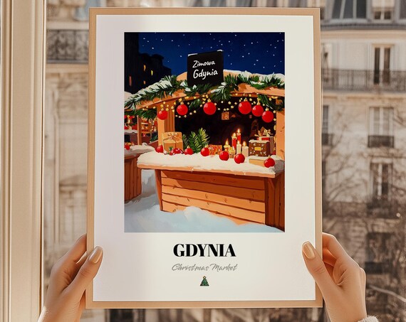 Gdynia Poland Christmas Market Wall Art Print Poster Prezent Witeczny Zimowa