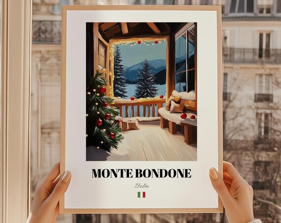 Monte Bondone Italy Ski Resort Wall Art Print Poster Christmas Gift