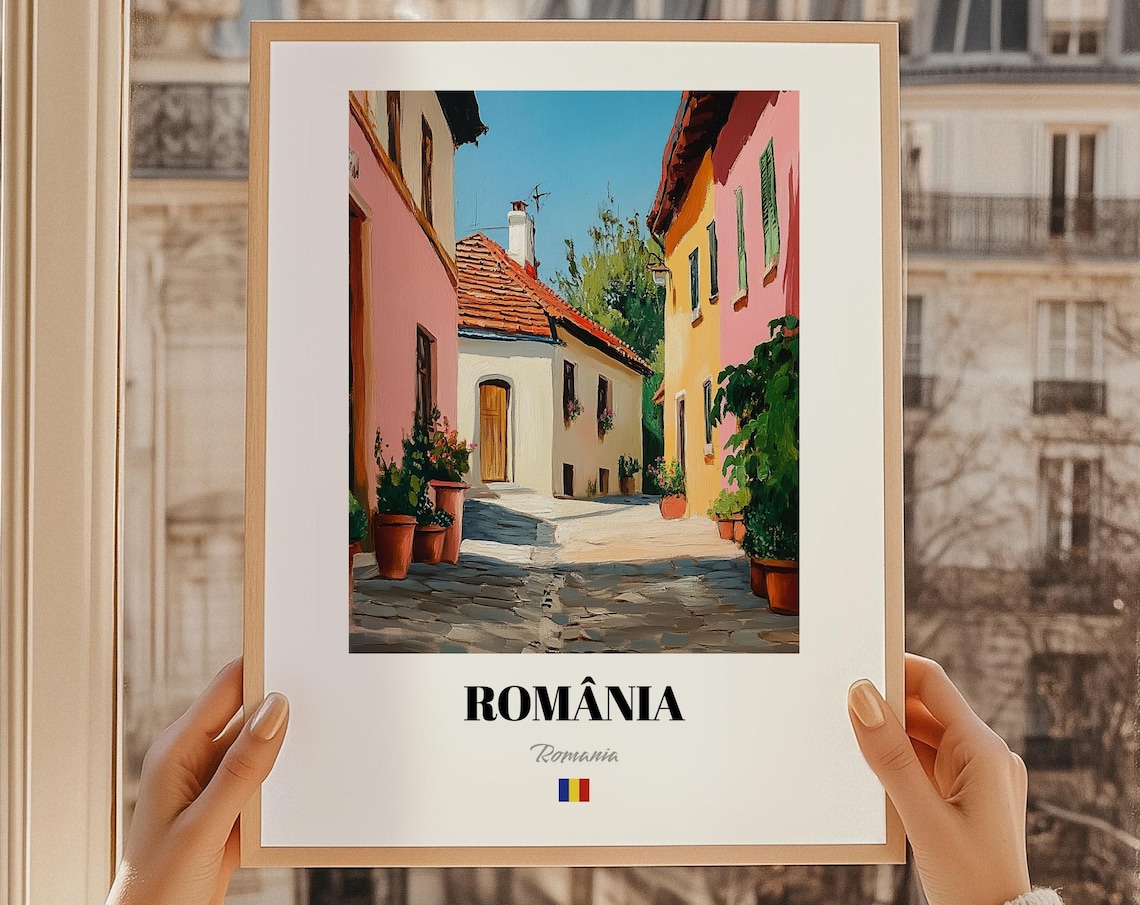 Romania Travel Poster, Home Office Decor
