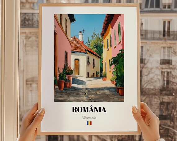 Romania Travel Poster, Home Office Decor