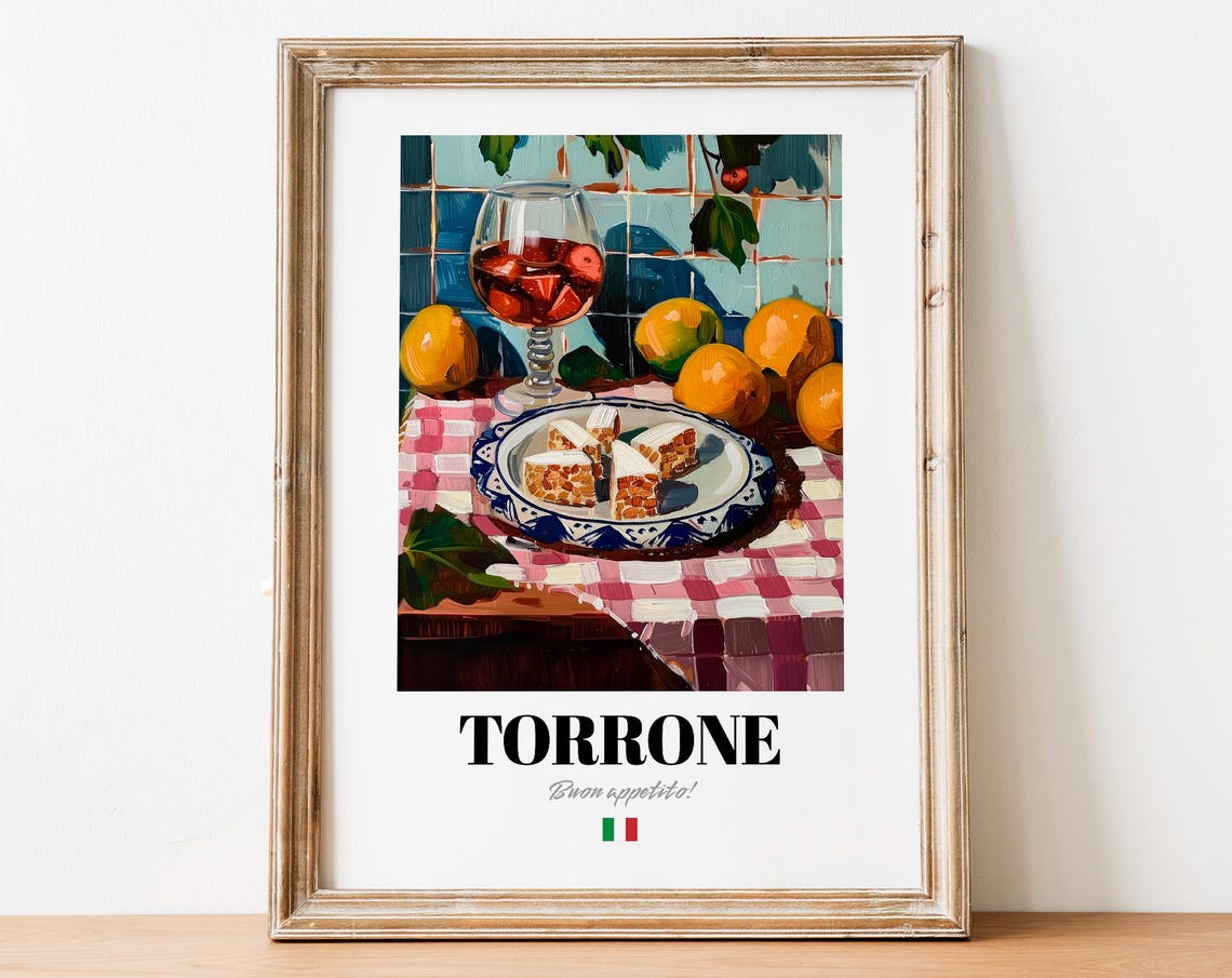 Torrone Italian Nougat Vintage Kitchen Sweet Treat Food Art Poster