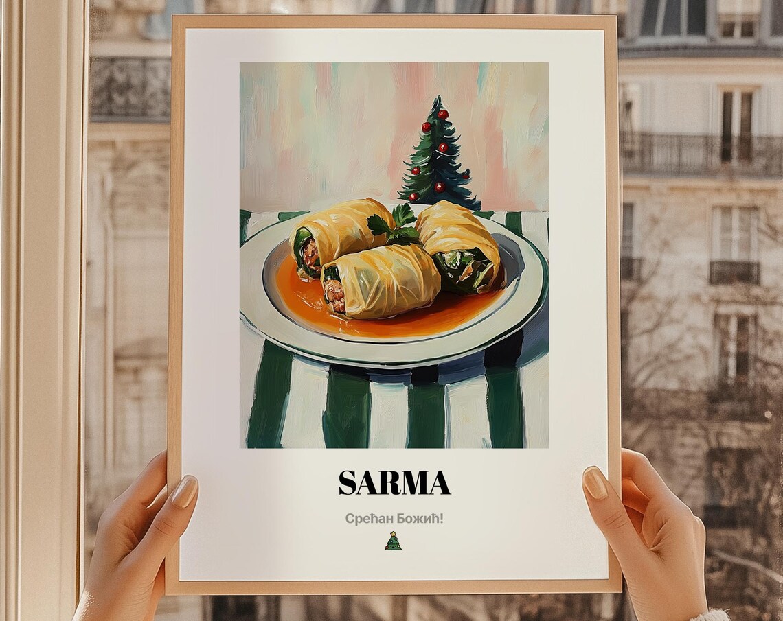Sarma Christmas Wall Art, Serbian Food Gift