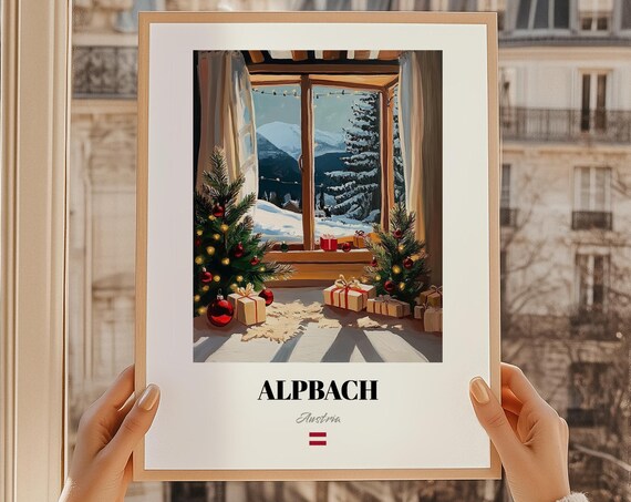 Alpbach Austria Ski Resort Wall Art Print Poster Christmas Gift