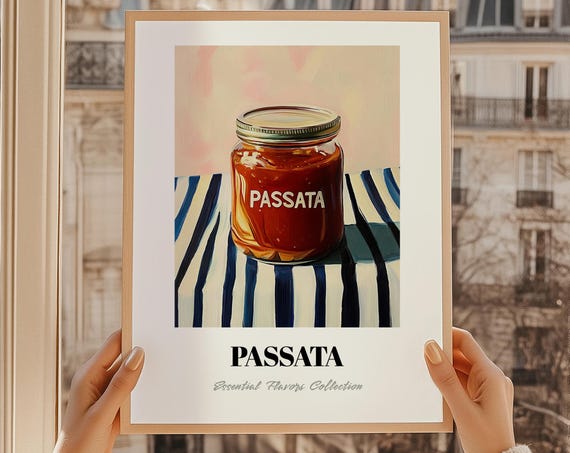 Passata Grocery Art Pantry Sauce Decor Print Chef Gift Restaurant Wall Kitchen