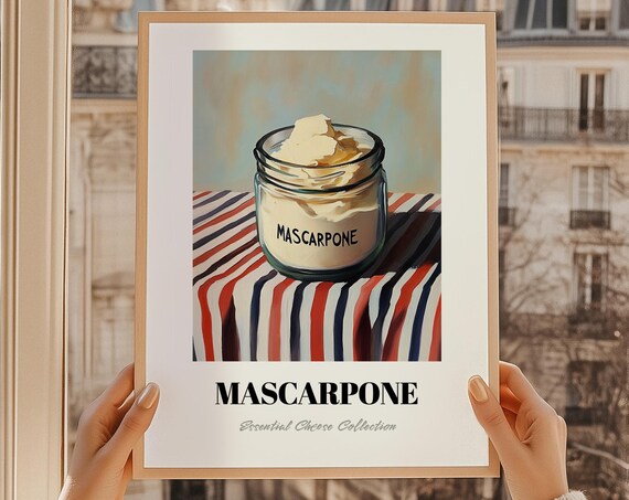 Mascarpone Cheese Glass Jar Still Life Kitchen Painting Wall Art