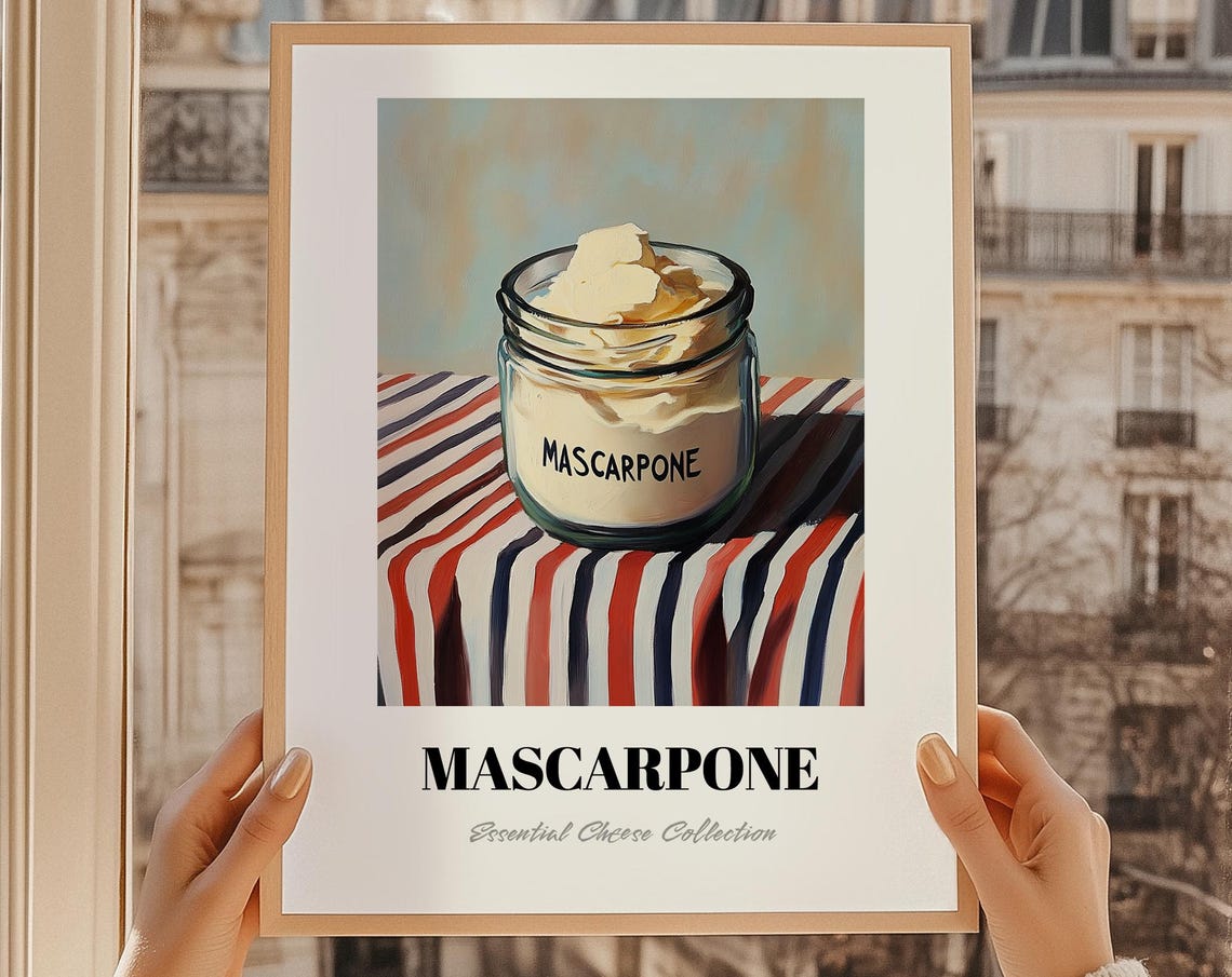 Mascarpone Cheese Painting Wall Art Print Cooking Gift Restaurant Decor Kitchen
