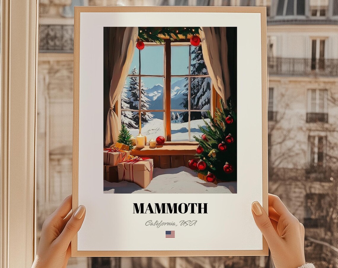 Mammoth Usa Ski Resort Wall Art Print Poster Christmas Gift