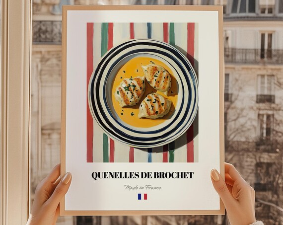 Quenelles de Brochet French Pike Dumplings Sauce Painting Kitchen Print