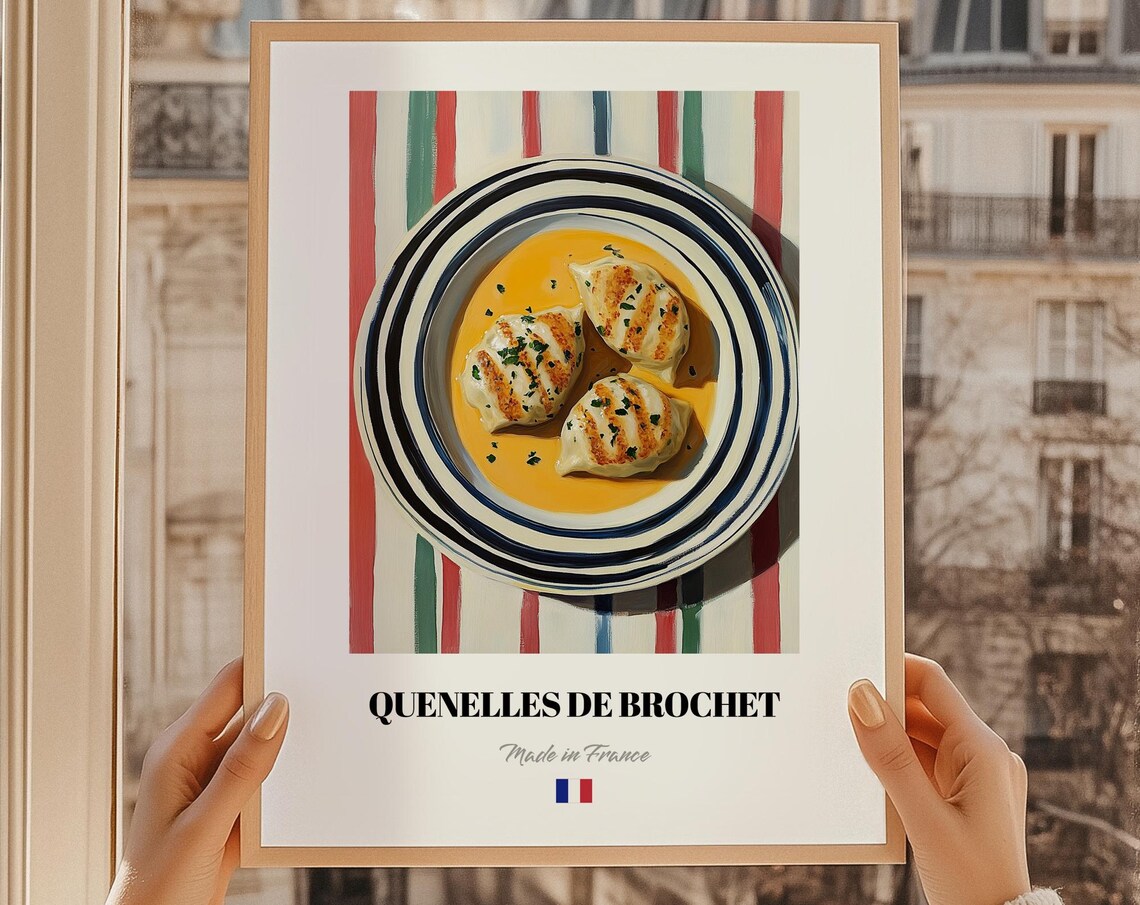 Quenelles de Brochet French Pike Dumplings Sauce Painting Kitchen Print