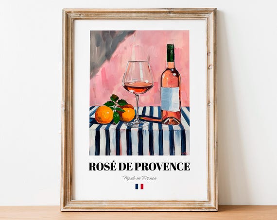 French Ros De Provence Art Print for Bars and Cafes