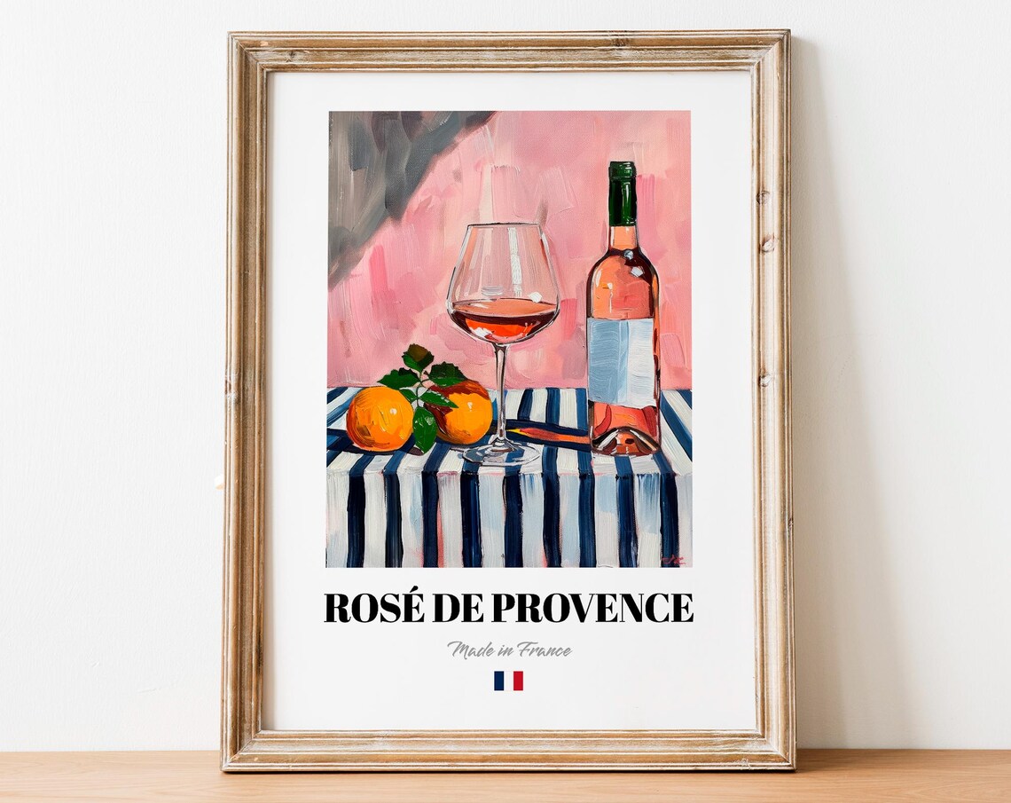 French Ros De Provence Art Print for Bars and Cafes