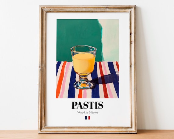 Vintage Pastis Glass Print Poster Spirit Art For Homes And Bars