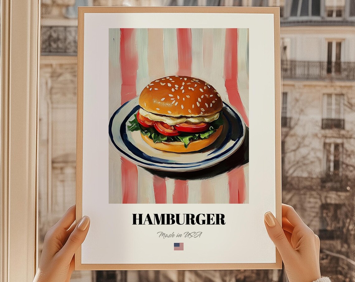 Hamburger Sandwich Cuisine Cafe Decor Art Print