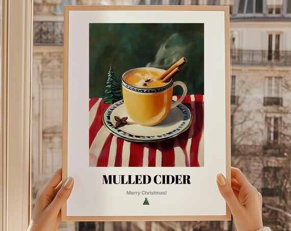 Mulled Cider Print Poster Christmas Drink Wall Art Gift British
