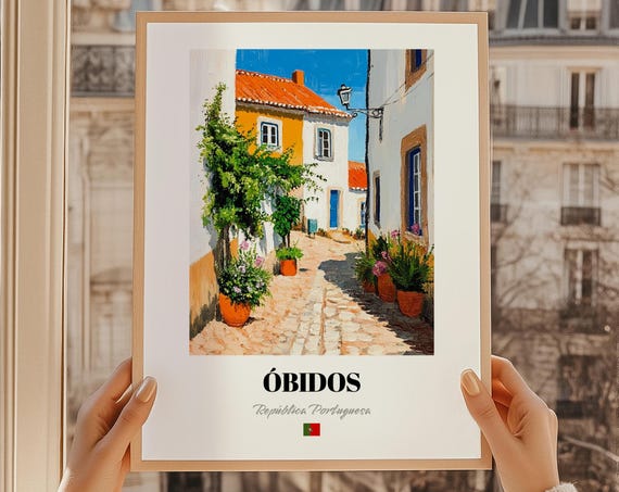Bidos Repblica Portuguesa Portugal Wall Decor Oil Painting Reproduction Print Friend Gift Dorm Art