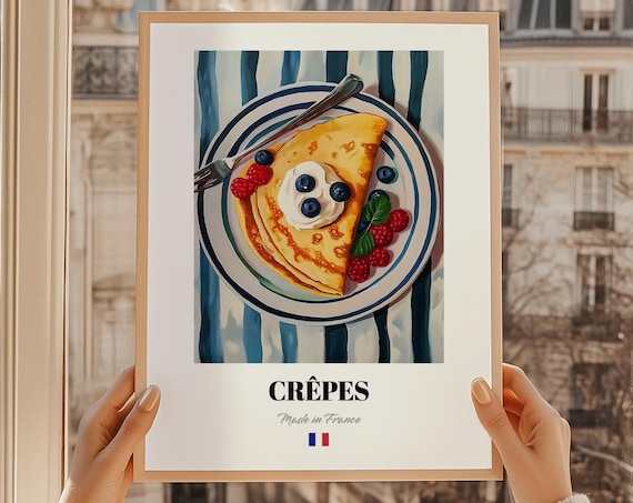 Crepes French Berry Dessert Made in France Kitchen Decor Poster