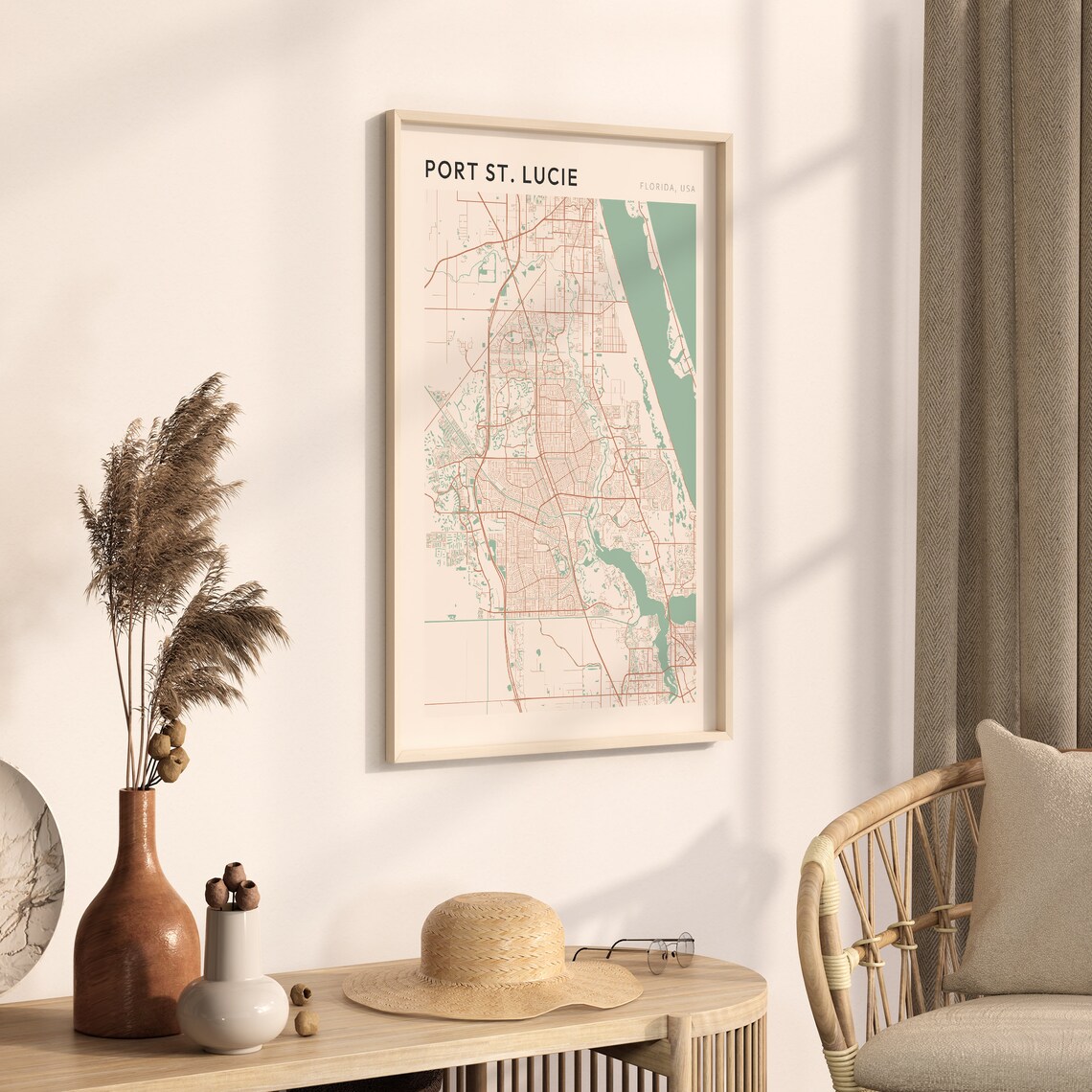 Port St Lucie Map Poster Port St Lucie Print Port St Lucie Poster Port St Lucie Wall Art Florida Travel Gift Farmhouse Wall Decor - Image 3