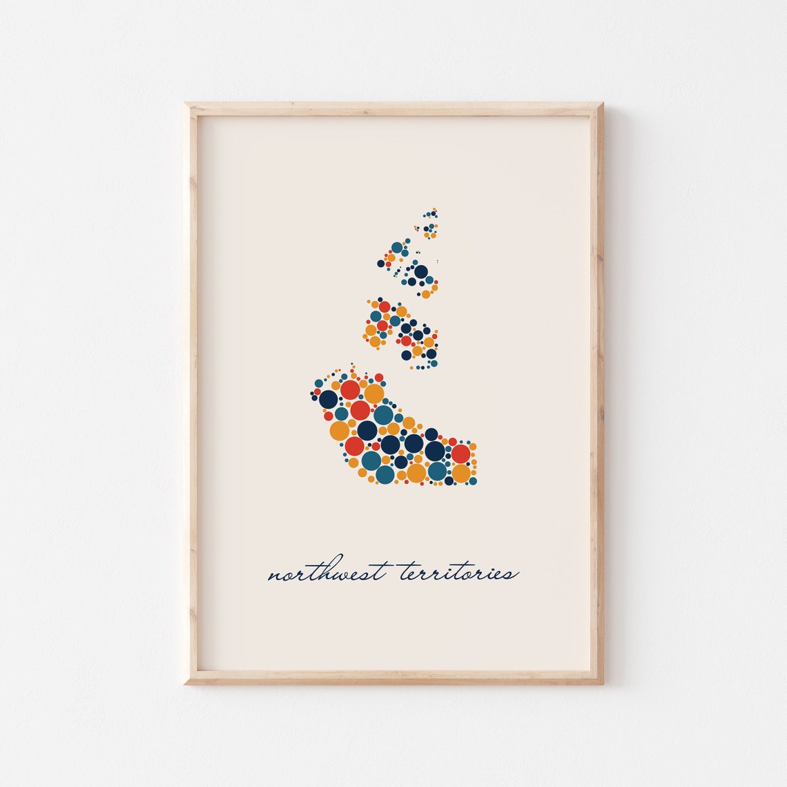 Northwest Territories Canada Dot Art Map Script Art Decor Poster