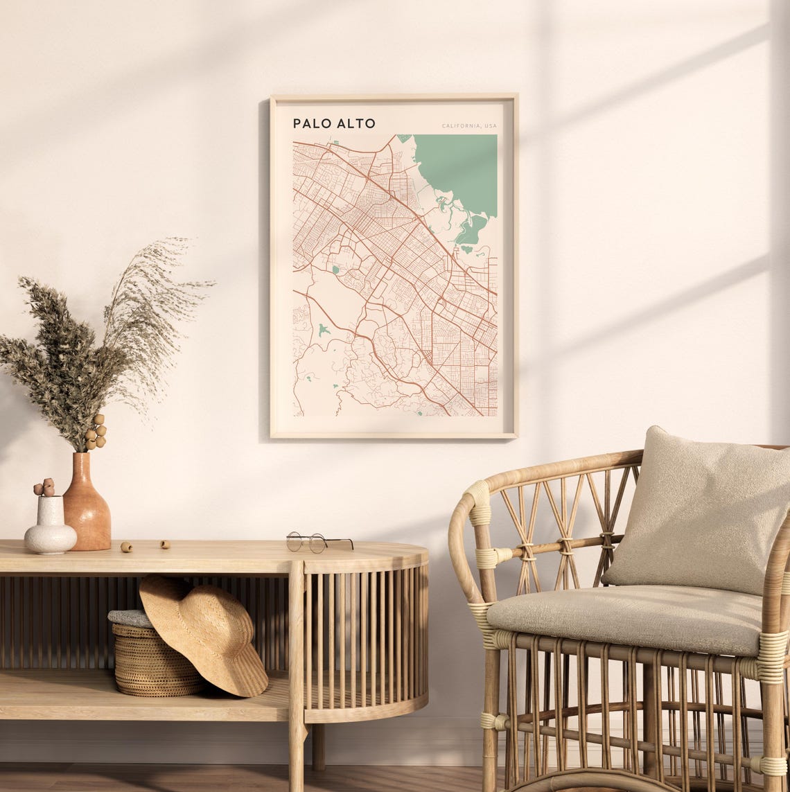 Palo Alto Map Poster Palo Alto Print Palo Alto Poster Palo Alto Wall Art California Travel Gift Farmhouse Wall Decor Gift For A Girl - Image 2