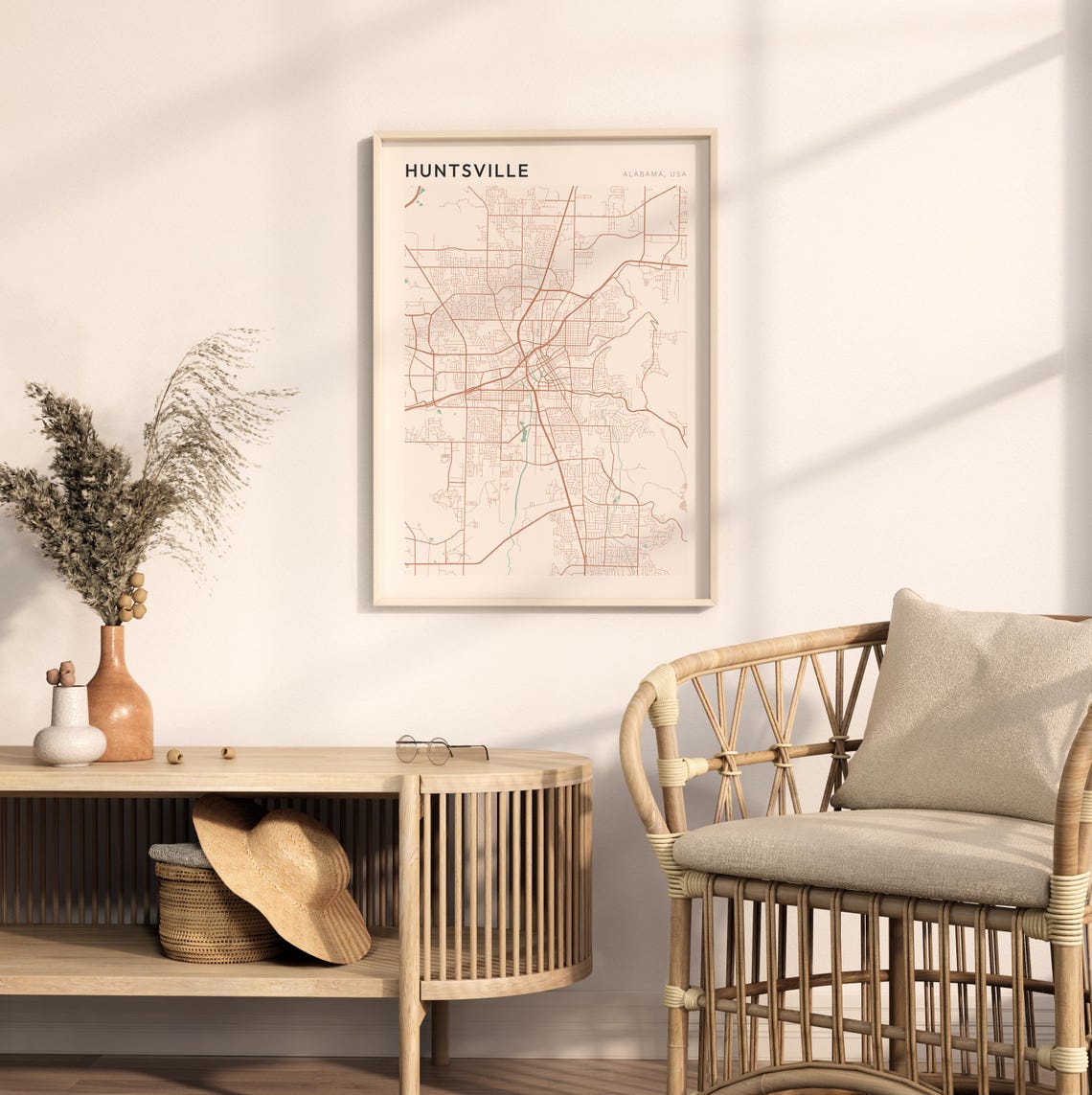 Huntsville Map Poster Huntsville Print Huntsville Poster Huntsville Wall Art Alabama Travel Gift Farmhouse Wall Decor - Image 2