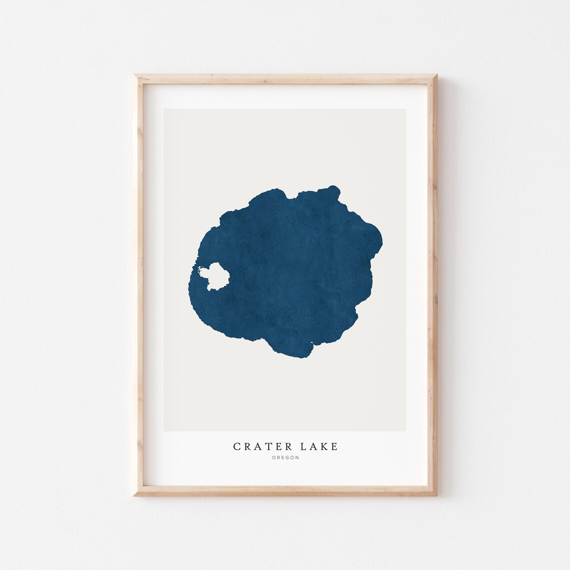Crater Lake Map Poster Print, Oregon Gift