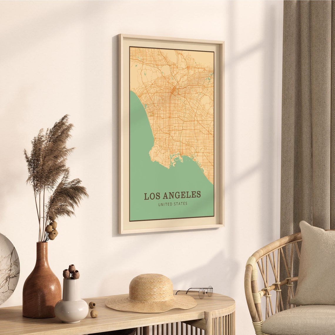 Los Angeles Vintage Map Poster Los Angeles Wall Art Los Angeles City Los Angeles Poster Los Angeles Print Los Angeles Usa California - Image 3