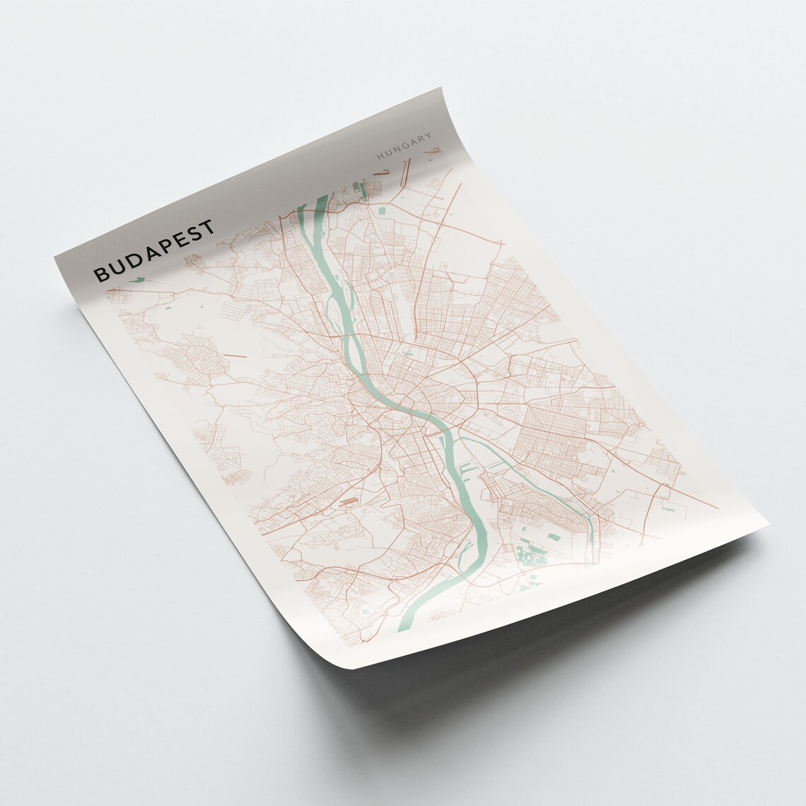 Budapest Hungary Minimalist City Street Map Art Poster Home Decor - Image 2