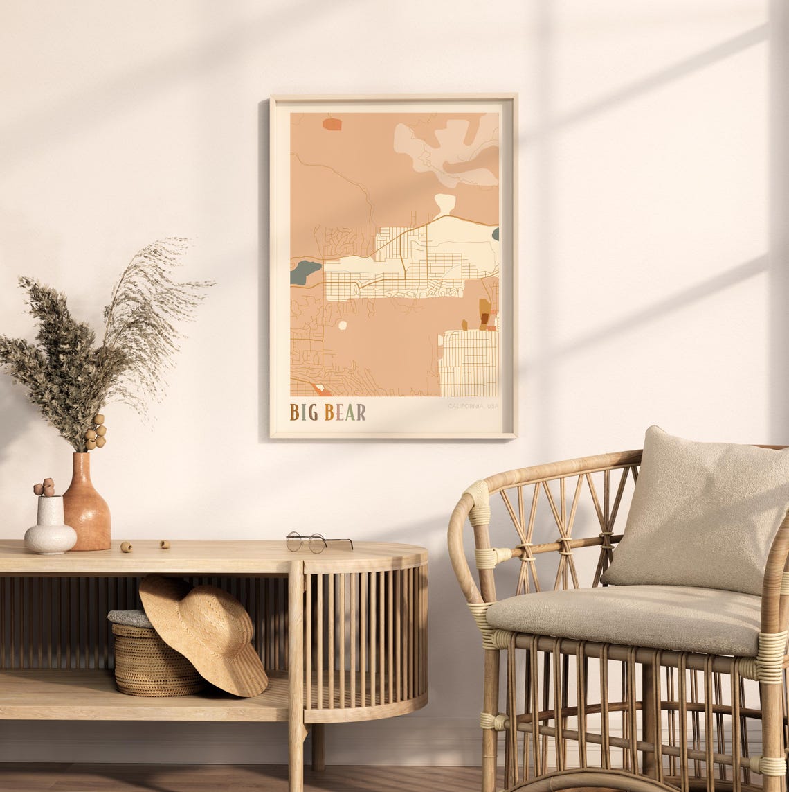 Big Bear Map Poster Big Bear Print Big Bear Poster Big Bear Wall Art California Travel Gift Boho Wall Art Dorm Room Decor - Image 2