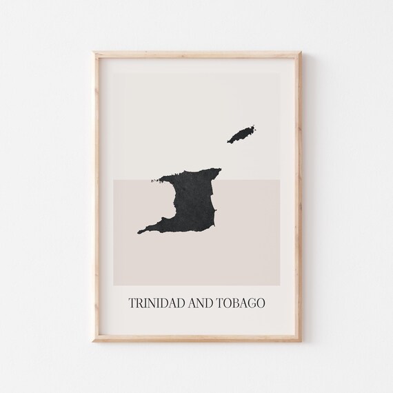Trinidad And Tobago Map Poster Print Minimalist Boho Wall Art
