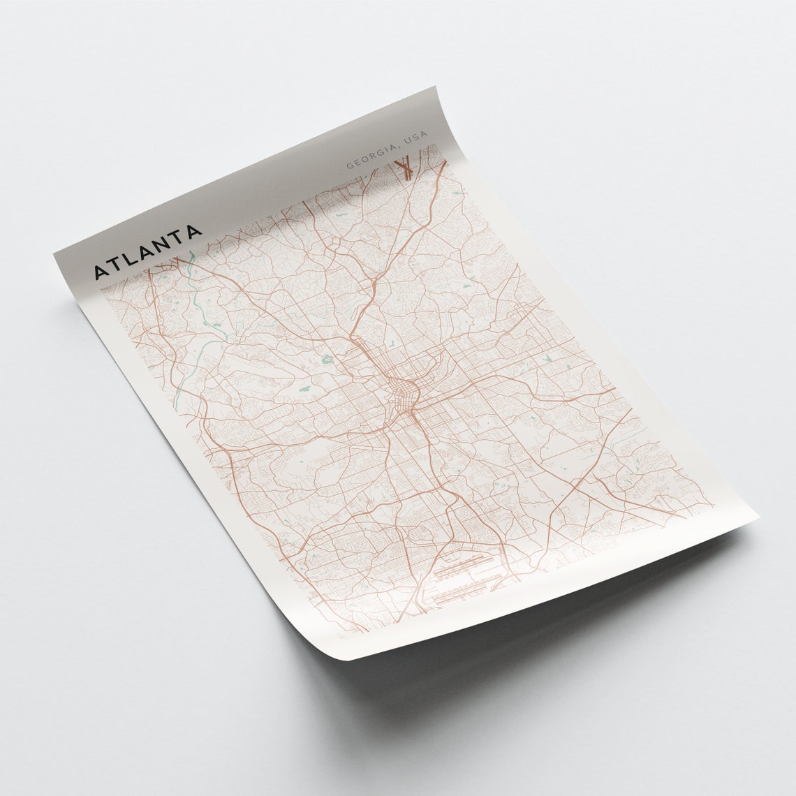 Atlanta Map Poster Atlanta Poster Atlanta Print Atlanta Wall Art Atlanta Street Map Atlanta Map Print Atlanta Georgia - Image 2