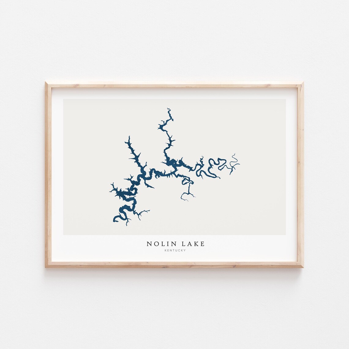 Nolin Lake Wall Map Poster Print, Kentucky House Gift
