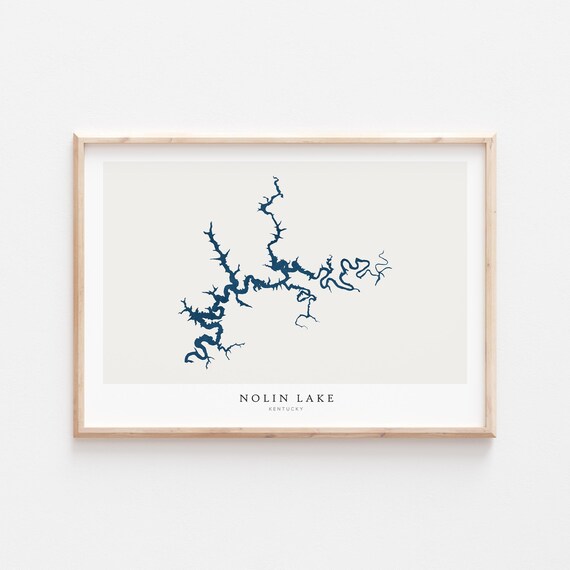 Nolin Lake Wall Map Poster Print, Kentucky House Gift