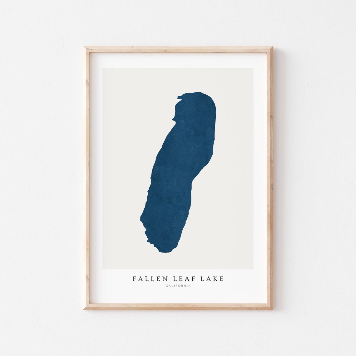 Fallen Leaf Lake California Navy Lake Silhouette Minimalist Map Poster