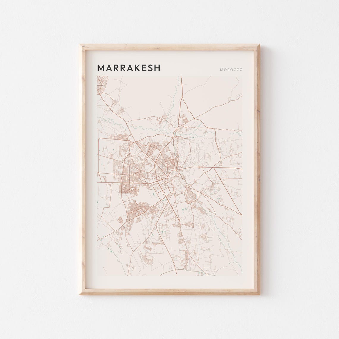 Marrakesh Morocco Minimalist City Map Modern Travel Keepsake Poster