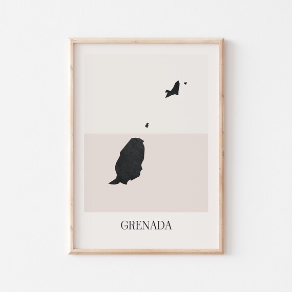 Grenada Map Poster Print Minimalist Boho Wall Art Decor For Home Or Gift