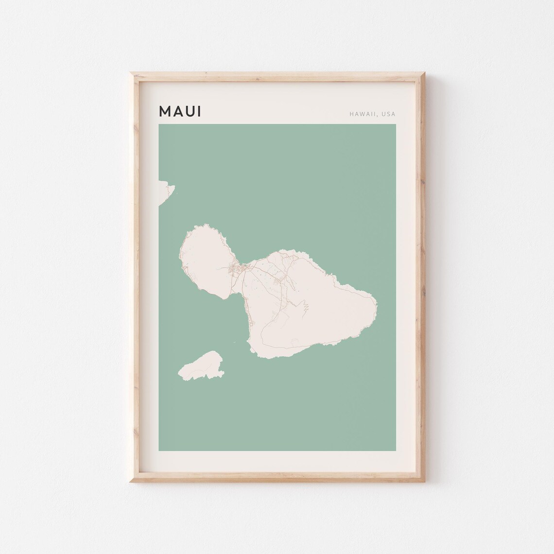 Maui Map Poster Maui Print Maui Poster Maui Wall Art Hawaii Travel Gift Farmhouse Wall Decor Gift College Girl Bedroom Wall Decor