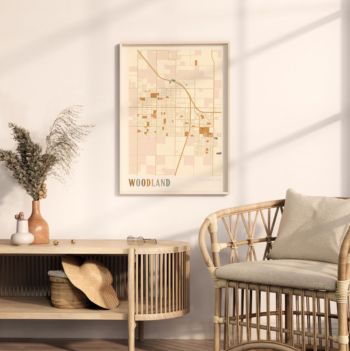 Woodland Map Poster Woodland Print Woodland Poster Woodland Wall Art California Travel Gift Boho Wall Art Birthday Gift - Image 2
